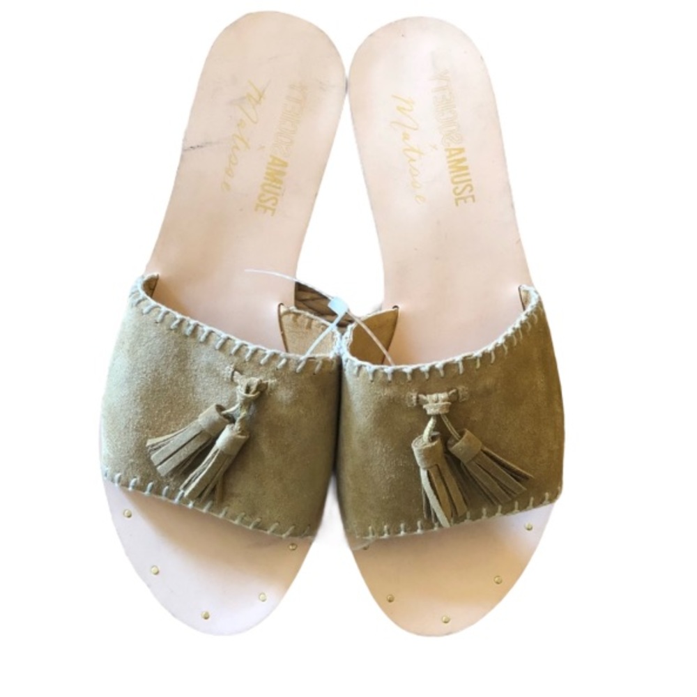 Amuse Society x Matisse tan tassel slides 10 nwob